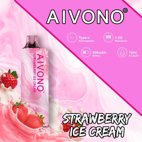 Vape Væske - Aivono AIM GUN 7000 2H4L105 jordbæris