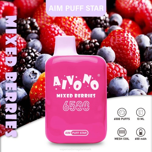 Vape Væske - Aivono AIM PUFF STAR 6500 2H4L290 blandede bær