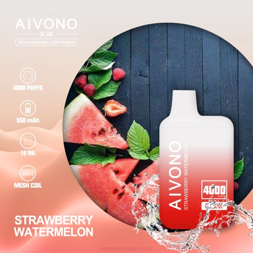 Disposable Vape Danmark - Aivono AIM BOXX 4000 2H4L214 jordbær vandmelon