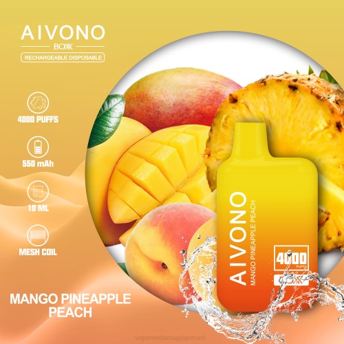 Disposable Vape Danmark - Aivono AIM BOXX 4000 2H4L219 mango ananas fersken