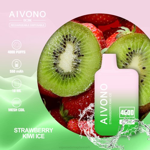 Disposable Vape Danmark - Aivono AIM BOXX 4000 2H4L229 jordbær kiwi is