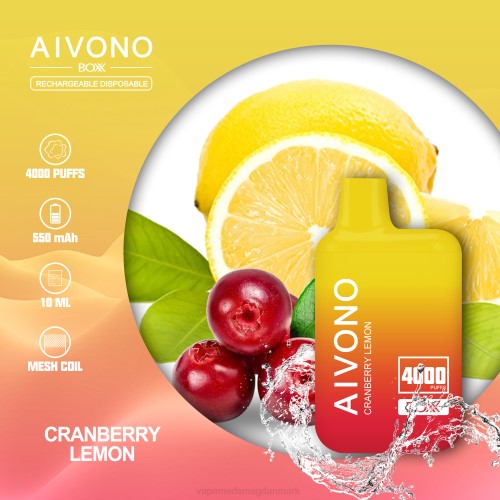 Vape Juice - Aivono AIM BOXX 4000 2H4L218 tranebær citron