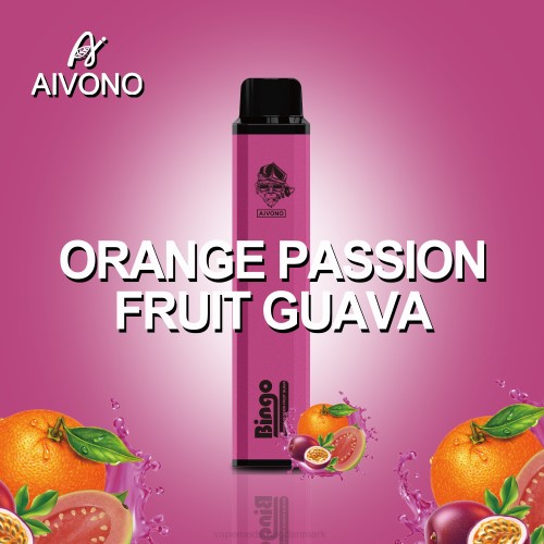 Vape Uden Nikotin - Aivono AIM BINGO 4000 2H4L132 orange passionsfrugt guava