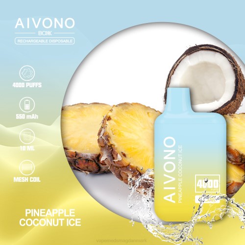 Vape Uden Nikotin - Aivono AIM BOXX 4000 2H4L222 ananas kokos is