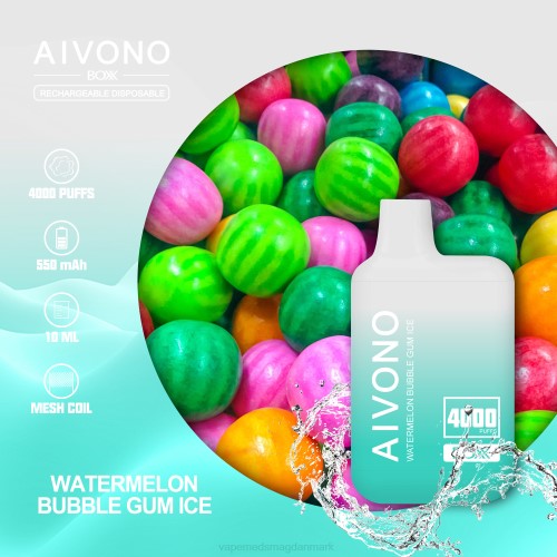 Vape Uden Nikotin - Aivono AIM BOXX 4000 2H4L227 vandmelon tyggegummi is