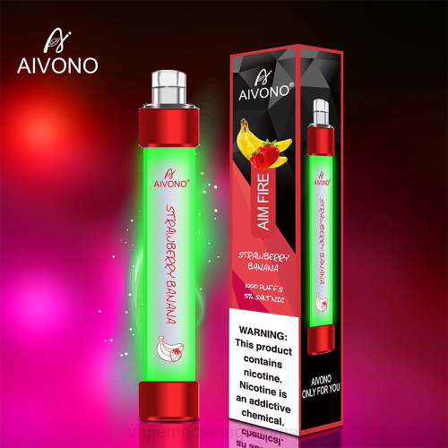 Vape Uden Nikotin - Aivono AIM FIRE 1000 2H4L332 jordbær banan