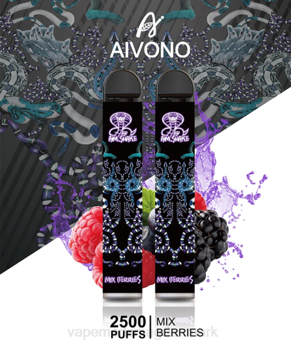 Vape Uden Nikotin - Aivono AIM SNAKE 2500 2H4L312 bland bær
