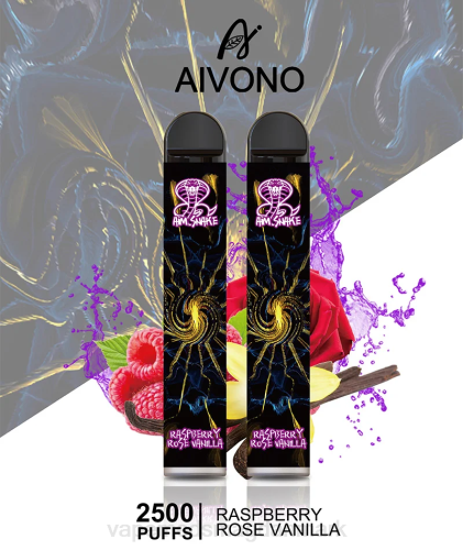 Vape Uden Nikotin - Aivono AIM SNAKE 2500 2H4L317 hindbær rose vanilje