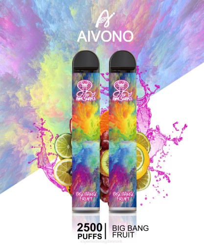 Vape Uden Nikotin - Aivono AIM SNAKE 2500 2H4L322 big bang frugt