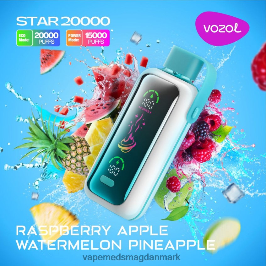Vape Juice - VOZOL STAR 20.000 L88HVJ18 hindbær æble vandmelon ananas
