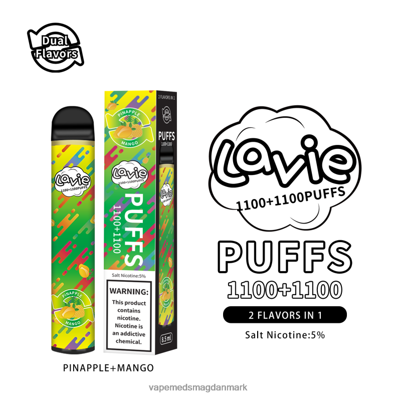 Vape Med Smag - LAVIE BAR Switch 2200 pust ananas/mango J6TD6296