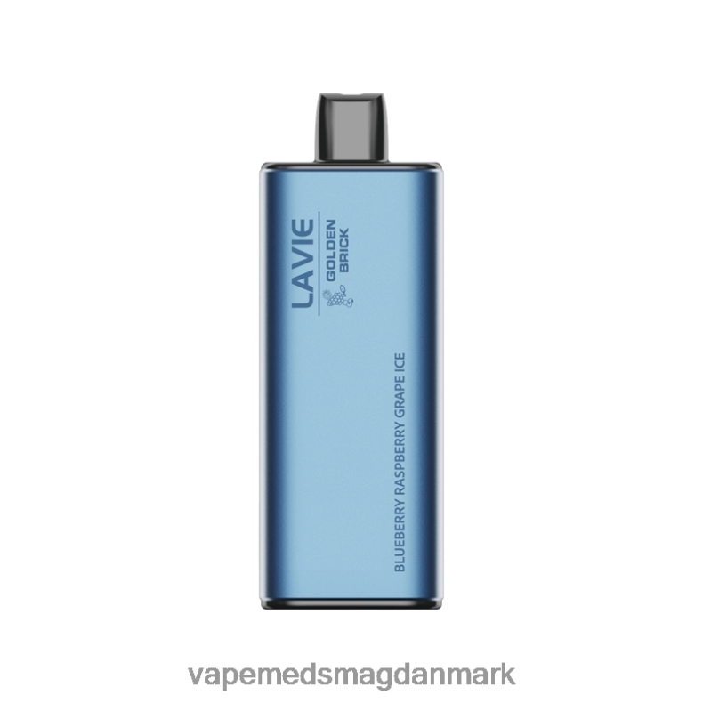 Vape Med Smag - LAVIE GOLDEN BRICK 10000 pust blåbær hindbær drue is J6TD656