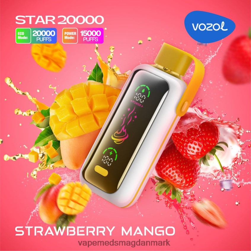 Vape Med Smag - VOZOL STAR 20.000 L88HVJ1 jordbær mango