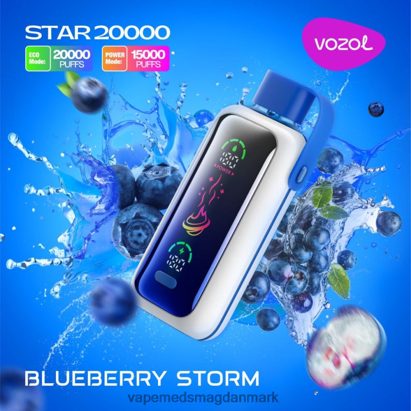 Vape Væske - VOZOL STAR 20.000 L88HVJ5 blåbærstorm