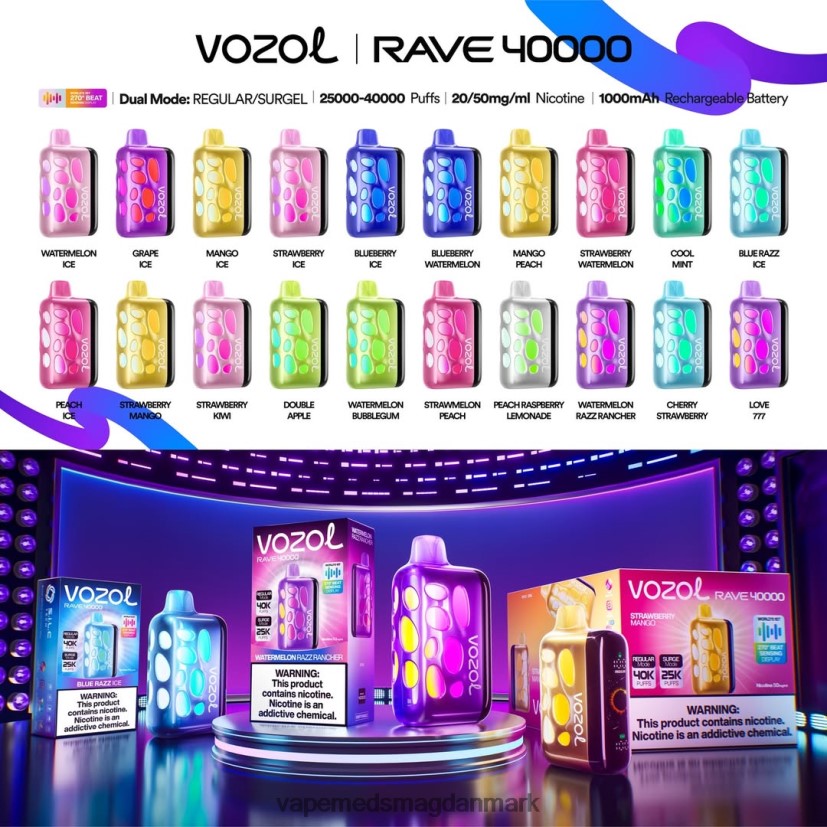 Disposable Vape Danmark - Vozol Rave 40000 2L22201