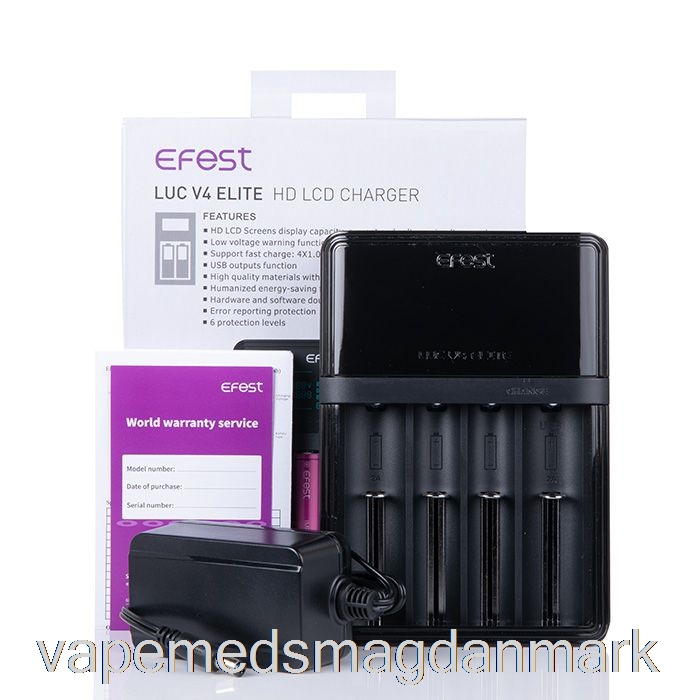 Vape Uden Nikotin Efest Luc V4 Elite Hd Lcd Oplader