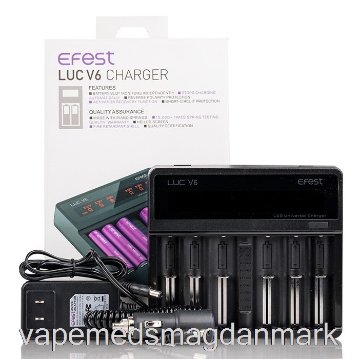 Vape Væskefest Luc V6 6-bay Lcd Universal Oplader