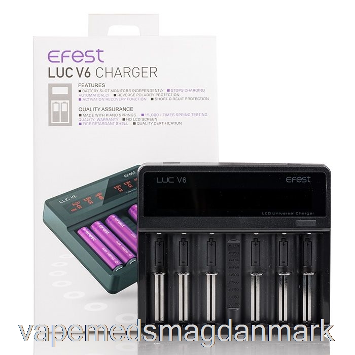 Vape Væskefest Luc V6 6-bay Lcd Universal Oplader