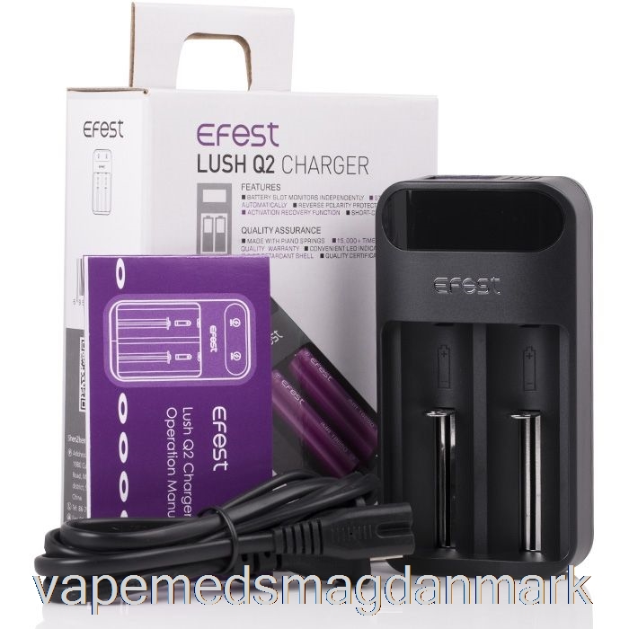Vape Med Smag Efest Lush Q2 2-bay Intelligent Led Batterioplader