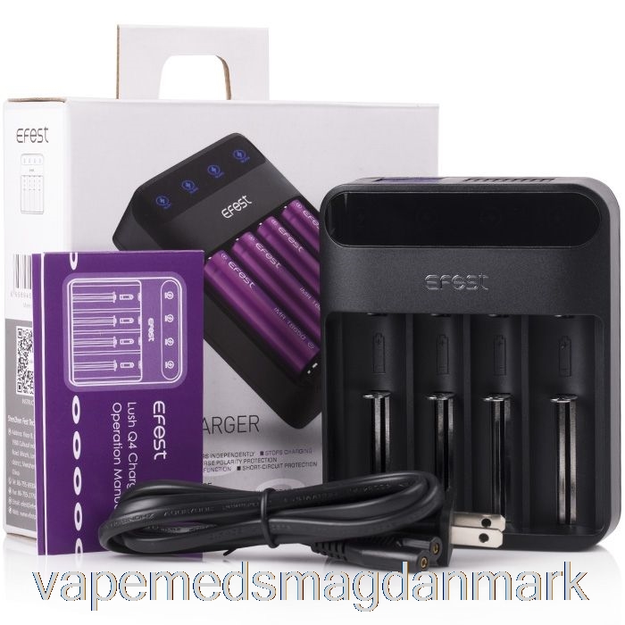 Vape Uden Nikotin Efest Lush Q4 4-bay Intelligent Led Batterioplader