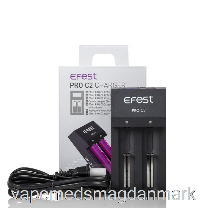 Engangs Vape Danmark Efest Pro C2 2-bay Smart Batterioplader