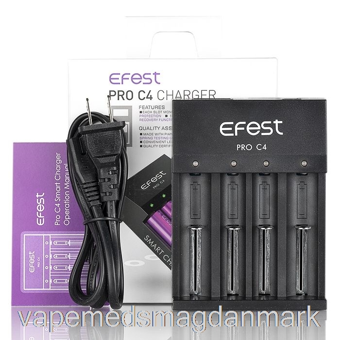 Engangs Vape Danmark Efest Pro C4 4-bay Smart Batterioplader