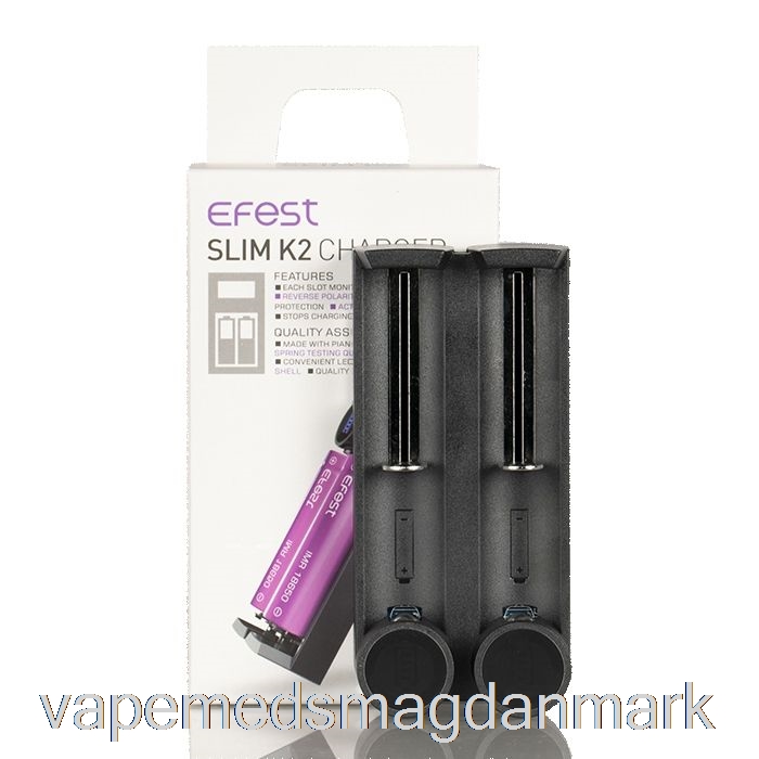 Vape Væskefest Slim K2 To-slot Batterioplader