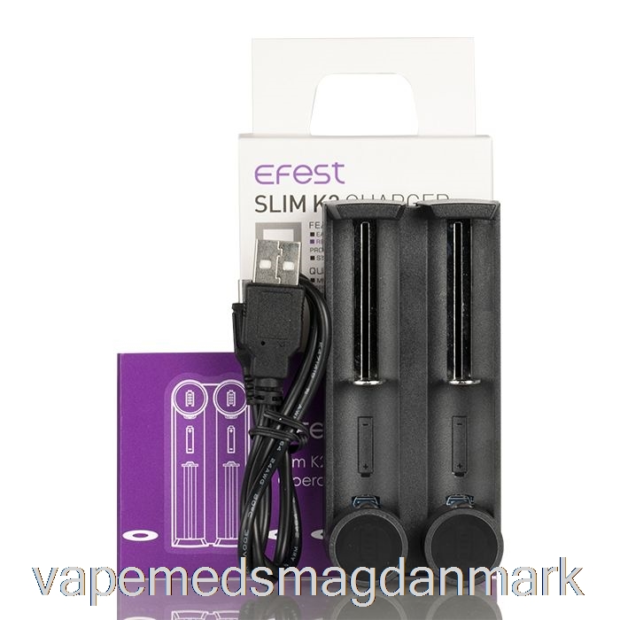 Vape Væskefest Slim K2 To-slot Batterioplader