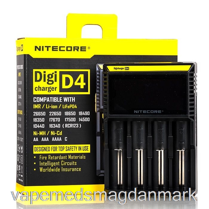 Vape Uden Nikotin Nitecore D4 Batterioplader (4-bay)