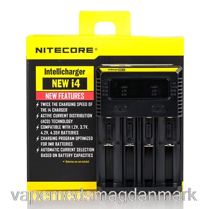 Vape Med Smag Nitecore I4 Batterioplader V2 (4-bay)