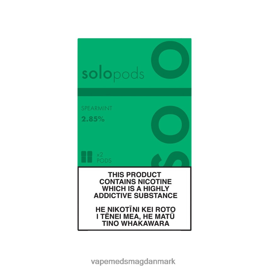 Vape Uden Nikotin - Solo erstatning pod 2-pak grønmynte 0066F062